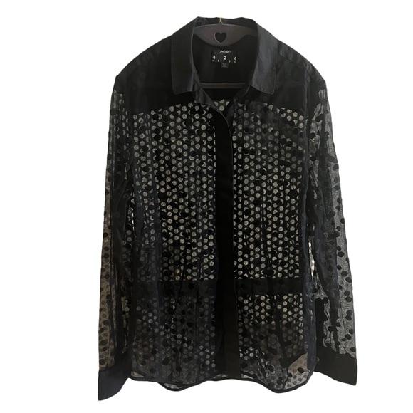 Lord & Taylor Tops - Lord & Taylor Sheer, Button-down, Collared Blouse Size XL Free with Purchase